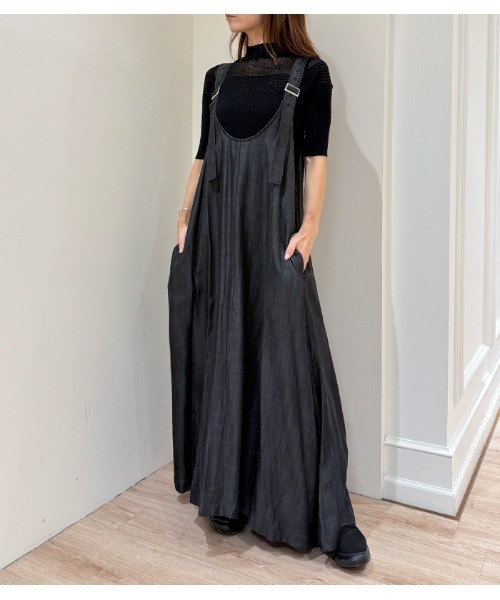 LUGIVA（ルギヴァ）の「【LUGIVA/ルギバ】テンセルデニム前後2wayジャンパースカート（ジャンパースカート・レディース・ブラック・FREE）」の18枚目の写真