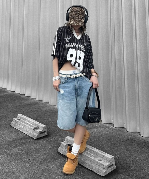 BLACKQUEEN(ブラッククイーン)の「【BLACKQUEEN】ストライプユニフォームTシャツ(Tシャツ/カットソー・レディース・レッド/ブラック・M)」の7枚目の写真