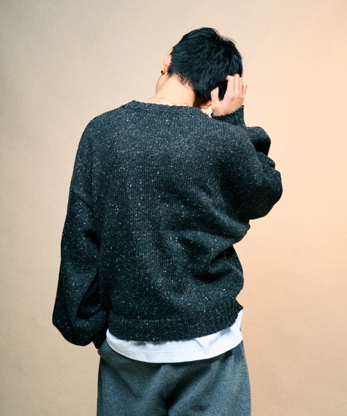 Elanque（エランク）の「Volume nep knit/ボリュームネップニット（ニット/セーター・メンズ・ブラウン/カーキ/グレー/ブラック・MEDIUM/LARGE）」の20枚目の写真