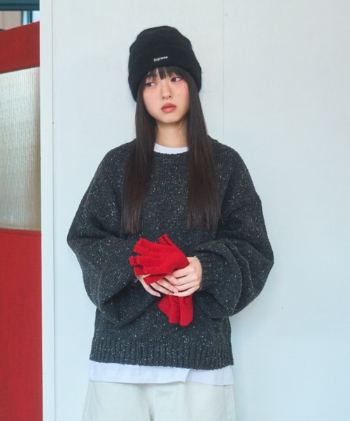 Elanque（エランク）の「Volume nep knit/ボリュームネップニット（ニット/セーター・メンズ・ブラウン/カーキ/グレー/ブラック・MEDIUM/LARGE）」の12枚目の写真