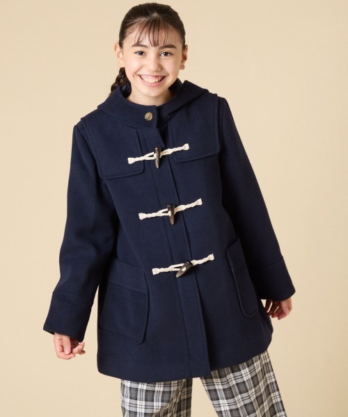 [100-160]【アウター人気NO.１】【選べる５色展開/お家で洗える】ライトフェイクウールダッフルコート