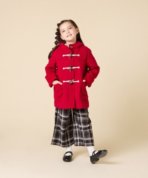 [100-160]【アウター人気NO.１】【選べる５色展開/お家で洗える】ライトフェイクウールダッフルコート