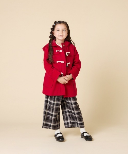 [100-160]【アウター人気NO.１】【選べる５色展開/お家で洗える】ライトフェイクウールダッフルコート