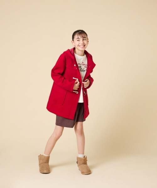 [100-160]【アウター人気NO.１】【選べる５色展開/お家で洗える】ライトフェイクウールダッフルコート