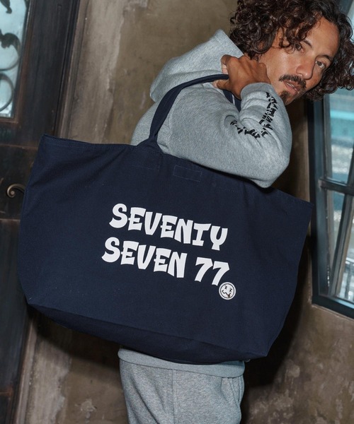 seventy seven(セブンティセブン)の「mko13170-large tote bag(77funny) トートバッグ(7725W340)(トートバッグ・メンズ・ネイビー/ナチュラル/ブラック・FREE)」の3枚目の写真