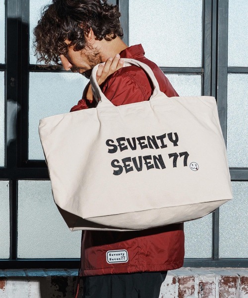 seventy seven(セブンティセブン)の「mko13170-large tote bag(77funny) トートバッグ(7725W340)(トートバッグ・メンズ・ネイビー/ナチュラル/ブラック・FREE)」の4枚目の写真