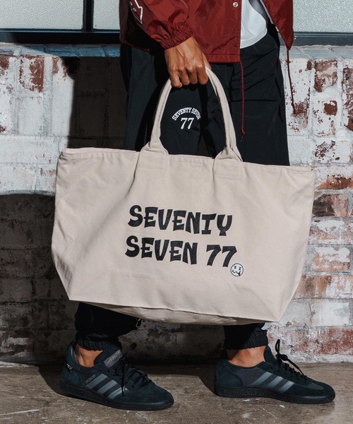 seventy seven(セブンティセブン)の「mko13170-large tote bag(77funny) トートバッグ(7725W340)(トートバッグ・メンズ・ネイビー/ナチュラル/ブラック・FREE)」の5枚目の写真