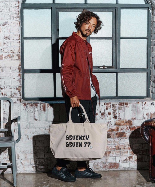 seventy seven(セブンティセブン)の「mko13170-large tote bag(77funny) トートバッグ(7725W340)(トートバッグ・メンズ・ネイビー/ナチュラル/ブラック・FREE)」の7枚目の写真