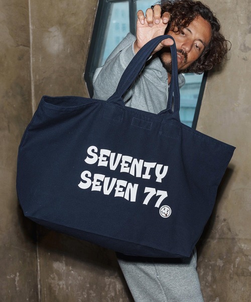 seventy seven(セブンティセブン)の「mko13170-large tote bag(77funny) トートバッグ(7725W340)(トートバッグ・メンズ・ネイビー/ナチュラル/ブラック・FREE)」の8枚目の写真