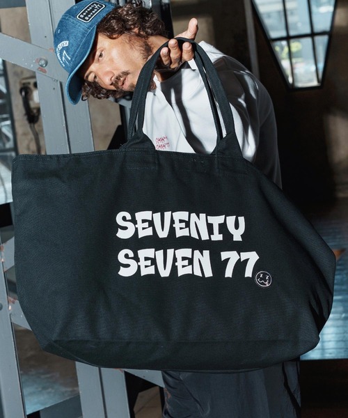 seventy seven(セブンティセブン)の「mko13170-large tote bag(77funny) トートバッグ(7725W340)(トートバッグ・メンズ・ネイビー/ナチュラル/ブラック・FREE)」の13枚目の写真
