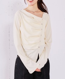 archives | 【ONかわ】2wayアシメボタンカットTOPS(Tシャツ/カットソー)