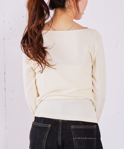 archives（アルシーヴ）の「２ｗａｙアシメボタンカットＴＯＰＳ（Tシャツ/カットソー・レディース・チャコールグレー/アイボリー/ブラック/モカ・MEDIUM）」の21枚目の写真