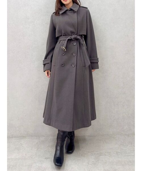 2WAYカラーウールライクトレンチコート（トレンチコート）｜dazzlin