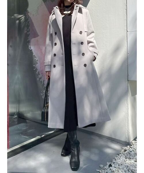 dazzlin（ダズリン）の「2WAYカラーウールライクトレンチコート（トレンチコート・レディース・グレー/ブラウン/ブラック・MEDIUM/SMALL）」の5枚目の写真