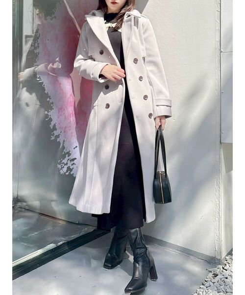 dazzlin（ダズリン）の「2WAYカラーウールライクトレンチコート（トレンチコート・レディース・グレー/ブラウン/ブラック・MEDIUM/SMALL）」の6枚目の写真