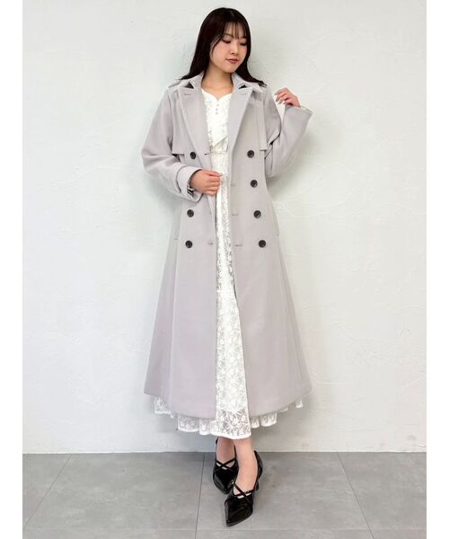 セール】2WAYカラーウールライクトレンチコート（トレンチコート