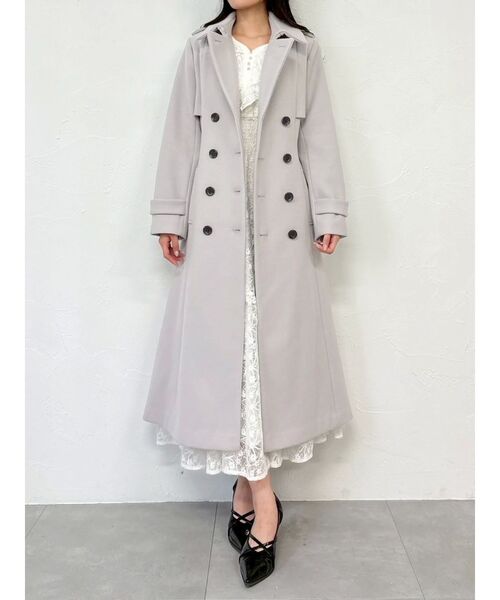 2WAYカラーウールライクトレンチコート（トレンチコート）｜dazzlin