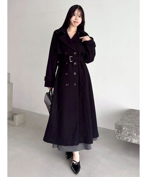 2WAYカラーウールライクトレンチコート（トレンチコート）｜dazzlin