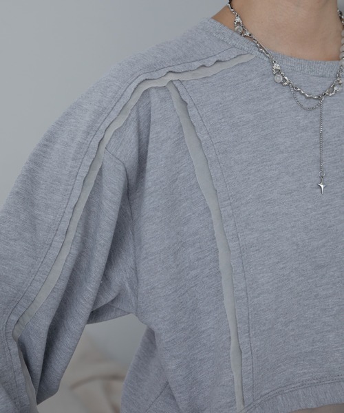 VACANCY（ヴァカンシー）の「チュール切替ショート丈スウェットトップス（スウェット・レディース・オフホワイト/グレー/チャコールグレー・FREE）」の19枚目の写真