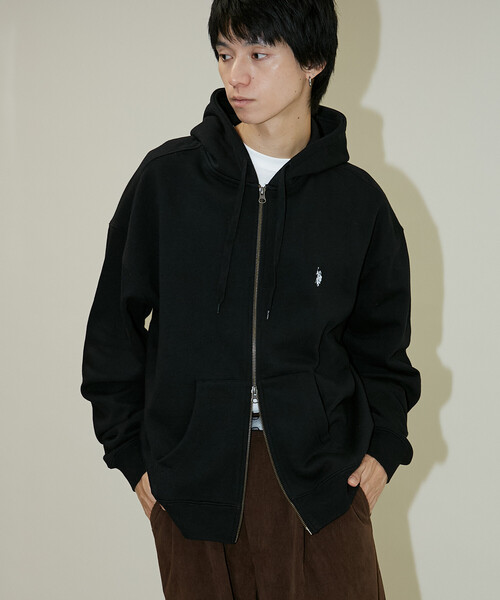 U.S. POLO ASSN. 黒ジップアップジャケット セール】U.S. POLO ASSN./ユーエスポロアッスン 別注 FULL ZIP HOODIE