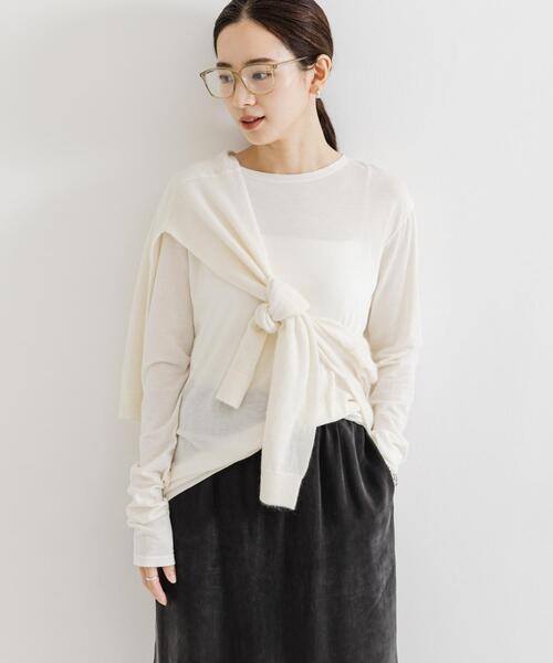 URBAN RESEARCH(アーバンリサーチ)の「ヘアリーマルチストール(ストール/ショール・レディース・チャコールグレー/ブラウン系その他/オフホワイト・FREE)」の5枚目の写真