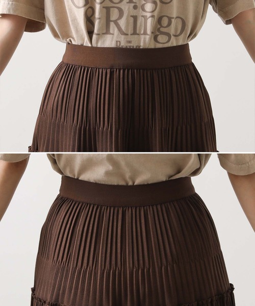Gready Brilliant（グレディブリリアン）の「カットティアードプリーツスカート（スカート・レディース・ブラック/ブラウン・38）」の21枚目の写真