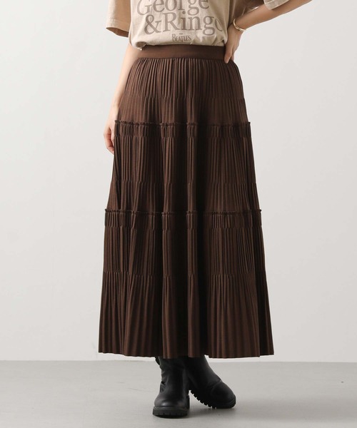 Gready Brilliant（グレディブリリアン）の「カットティアードプリーツスカート（スカート・レディース・ブラック/ブラウン・38）」の15枚目の写真