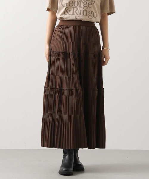 Gready Brilliant（グレディブリリアン）の「カットティアードプリーツスカート（スカート・レディース・ブラック/ブラウン・38）」の18枚目の写真