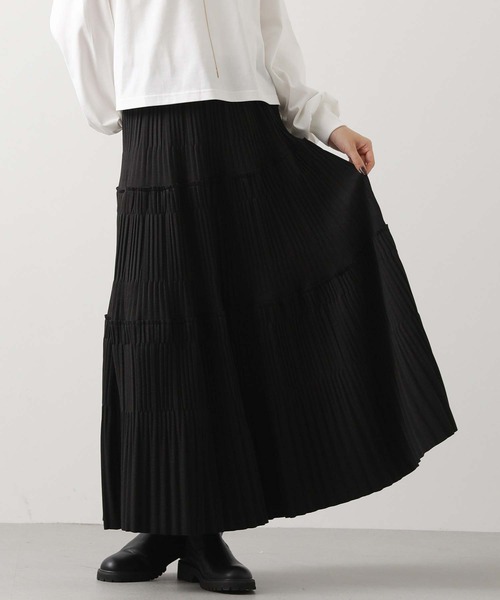 Gready Brilliant（グレディブリリアン）の「カットティアードプリーツスカート（スカート・レディース・ブラック/ブラウン・38）」の7枚目の写真
