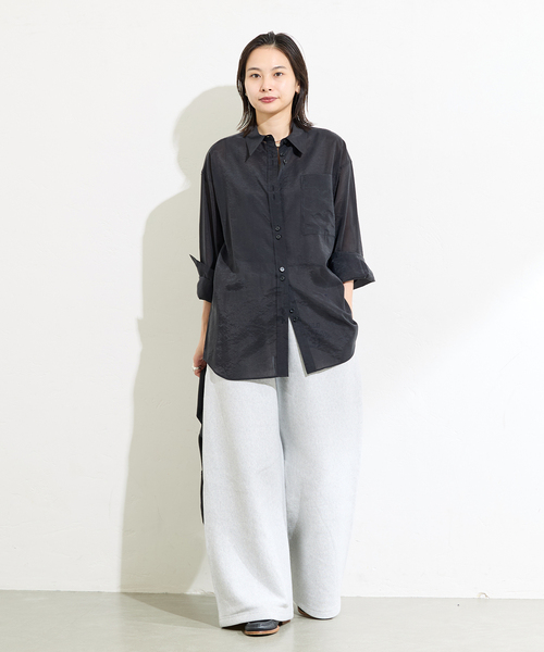 JOURNAL STANDARD（ジャーナルスタンダード）の「《追加2》キュプラヴィンテージローンシャツ（シャツ/ブラウス・レディース・ブラウン/ブラック・FREE）」の3枚目の写真