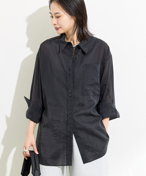 JOURNAL STANDARD（ジャーナルスタンダード）の「《追加2》キュプラヴィンテージローンシャツ（シャツ/ブラウス・レディース・ブラウン/ブラック・FREE）」の8枚目の写真