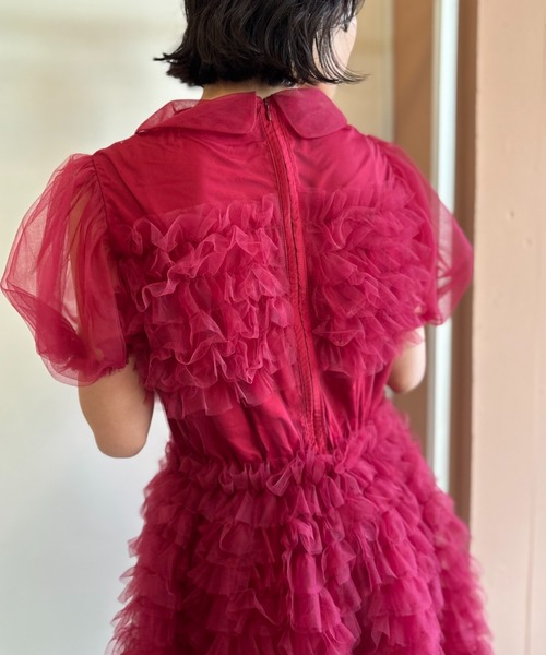 HONEY MI HONEY(ハニーミーハニー)の「tulle frill mini dress(ワンピース・レディース・ベージュ/ボルドー/ピンク・FREE)」の15枚目の写真