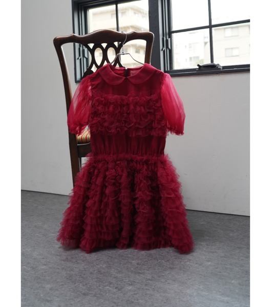 HONEY MI HONEY(ハニーミーハニー)の「tulle frill mini dress(ワンピース・レディース・ベージュ/ボルドー/ピンク・FREE)」の22枚目の写真