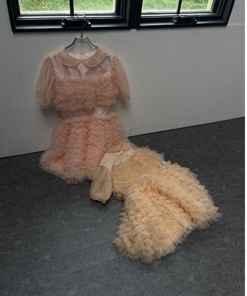 HONEY MI HONEY(ハニーミーハニー)の「tulle frill mini dress(ワンピース・レディース・ベージュ/ボルドー/ピンク・FREE)」の21枚目の写真