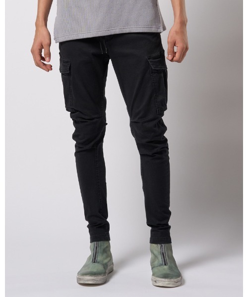 wjk(ダヴルジェイケイ)の「slim easy banana cargo(カーゴパンツ・メンズ・ブラック/カーキ・SMALL/MEDIUM/LARGE/X-LARGE)」の3枚目の写真