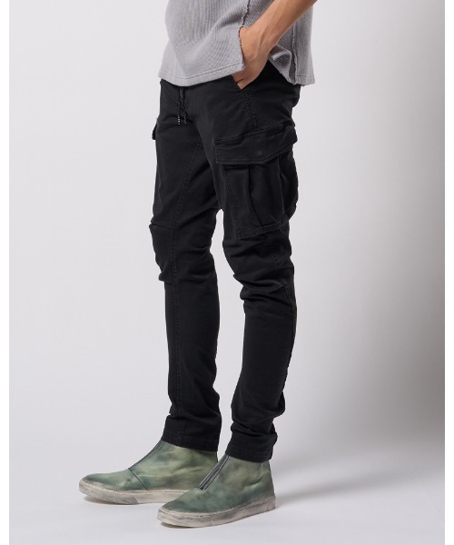 wjk(ダヴルジェイケイ)の「slim easy banana cargo(カーゴパンツ・メンズ・ブラック/カーキ・SMALL/MEDIUM/LARGE/X-LARGE)」の4枚目の写真