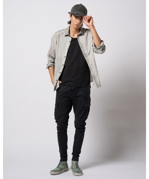 wjk(ダヴルジェイケイ)の「slim easy banana cargo(カーゴパンツ・メンズ・ブラック/カーキ・SMALL/MEDIUM/LARGE/X-LARGE)」の18枚目の写真