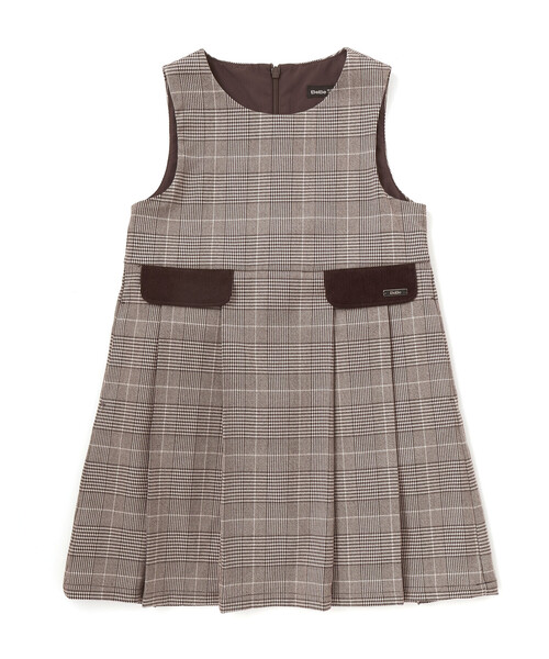BeBe（ベベ）の「【お揃い】グレンチェックプリーツジャンパースカート（ジャンパースカート・キッズ・ブラウン系その他/グレー系その他・120cm/140cm/130cm/150cm/110cm）」の9枚目の写真