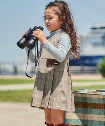 BeBe（ベベ）の「【お揃い】グレンチェックプリーツジャンパースカート(90~150cm)（ジャンパースカート・キッズ）」