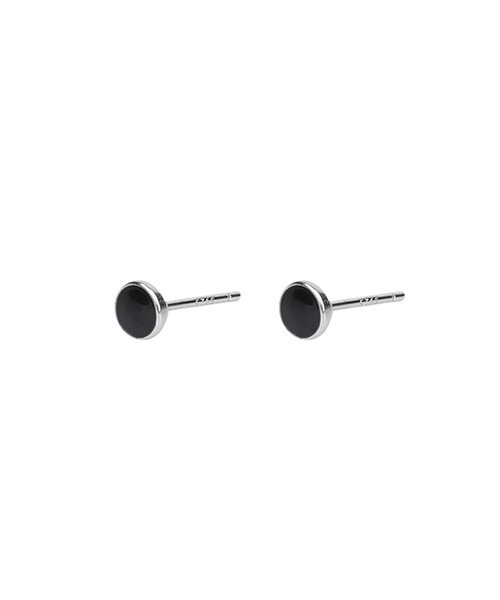 VIBGYOR（ヴィブジョー）の「ブラックワンポイントペアピアス/メンズ/両耳用(LEY)（ピアス（両耳用）・メンズ・シルバー・FREE）」の5枚目の写真