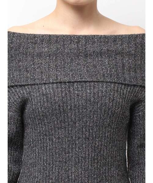 GYDA(ジェイダ)の「2WAYオフショルラメニットチュニック(チュニック・レディース・オフホワイト/ブラック・FREE)」の15枚目の写真