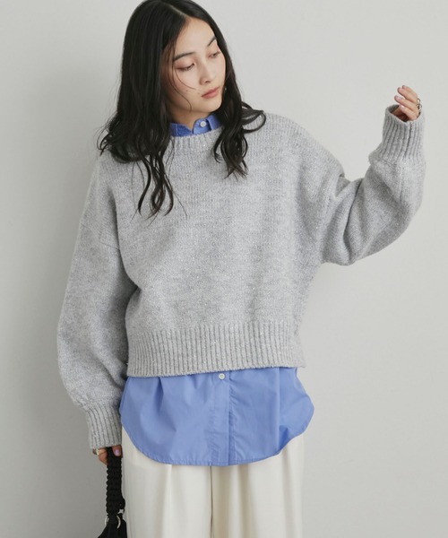 Doux archives(ドゥアルシーヴ)の「【大好評につき再入荷決定!】【新色追加】スパンコールショートニットプルオーバー(ニット/セーター・レディース・ミント/シルバーグレー/ピンク/チャコールグレー/アイボリー・FREE)」の4枚目の写真