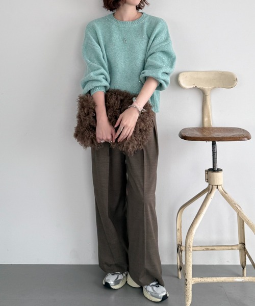 Doux archives（ドゥアルシーヴ）の「【EC先行予約】スパンコールショートニットプルオーバー（ニット/セーター・レディース・ミント/シルバーグレー/ピンク/チャコールグレー/アイボリー・FREE）」の22枚目の写真