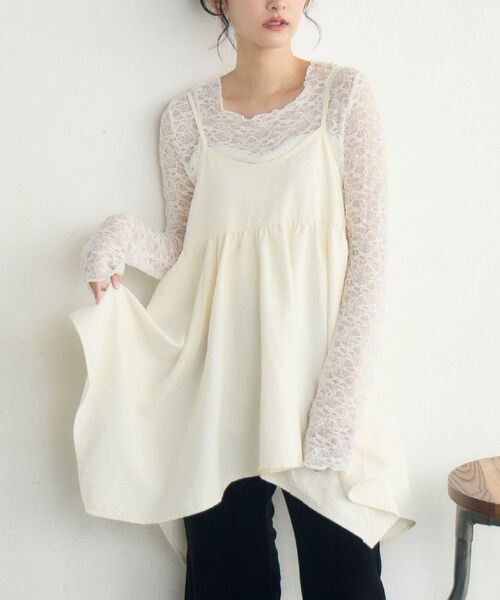 RETRO GIRL（レトロガール）の「リボン2WAYチュニックキャミOP（チュニック・レディース・ブラック/ブラウン系その他2/ナチュラル・FREE）」の3枚目の写真