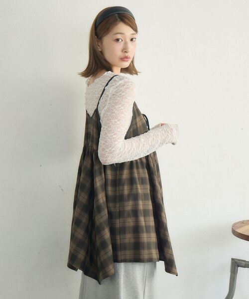RETRO GIRL（レトロガール）の「リボン2WAYチュニックキャミOP（チュニック・レディース・ブラック/ブラウン系その他2/ナチュラル・FREE）」の11枚目の写真