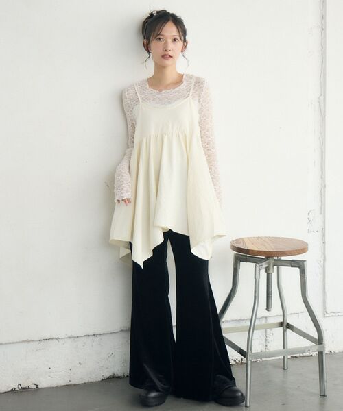 RETRO GIRL（レトロガール）の「リボン2WAYチュニックキャミOP（チュニック・レディース・ブラック/ブラウン系その他2/ナチュラル・FREE）」の14枚目の写真