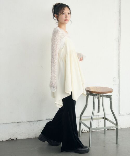 RETRO GIRL（レトロガール）の「リボン2WAYチュニックキャミOP（チュニック・レディース・ブラック/ブラウン系その他2/ナチュラル・FREE）」の15枚目の写真