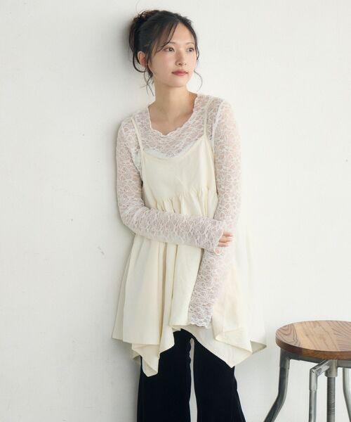 RETRO GIRL（レトロガール）の「リボン2WAYチュニックキャミOP（チュニック・レディース・ブラック/ブラウン系その他2/ナチュラル・FREE）」の18枚目の写真