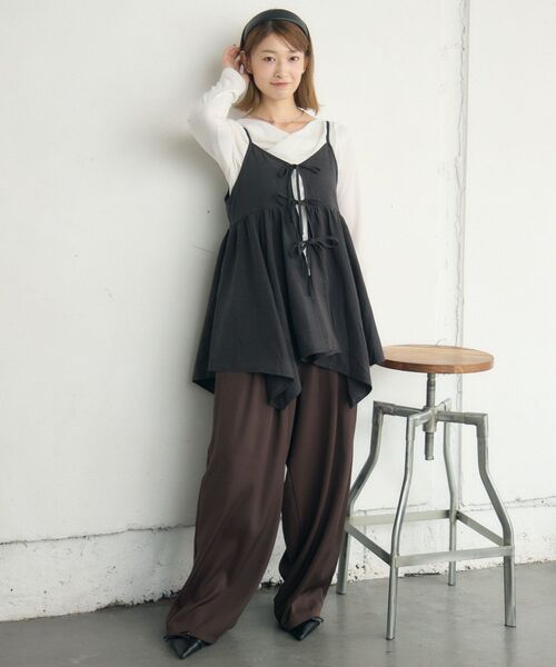 RETRO GIRL（レトロガール）の「リボン2WAYチュニックキャミOP（チュニック・レディース・ブラック/ブラウン系その他2/ナチュラル・FREE）」の22枚目の写真