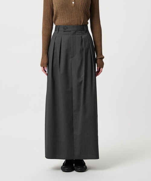 BEAUTY&YOUTH UNITED ARROWS(ビューティーアンドユースユナイテッドアローズ)の「毛ブレンド ストライプ タックロングスカート 防シワ ウォッシャブル(スカート・レディース・ダークグレー・XS/M/S)」の5枚目の写真